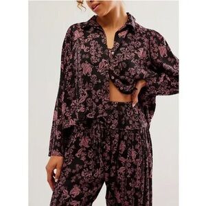 🆕 FREE PEOPLE Steady Love PJ Set / Black Combo - M